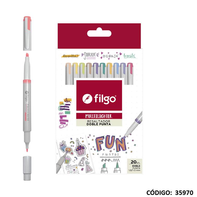 Resaltador filgo 2 puntas multilighter fun