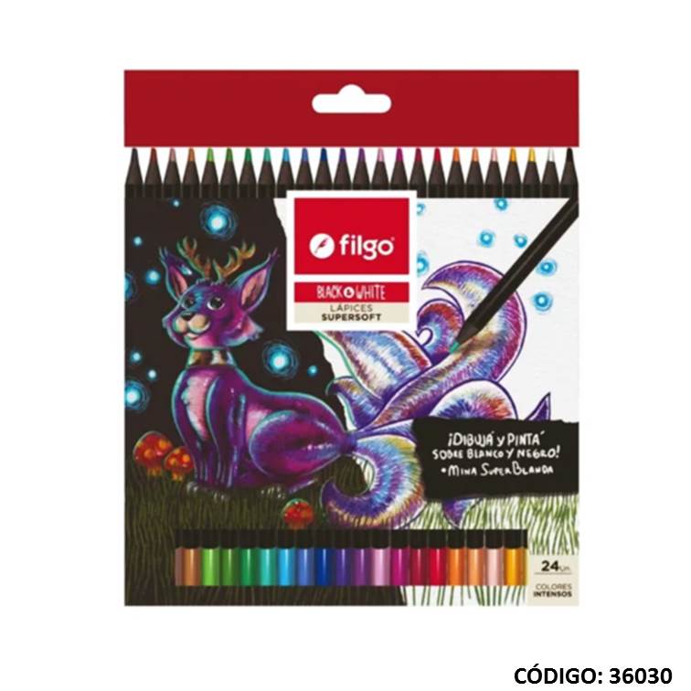 Lapiz/color filgo supersoft x24 largos