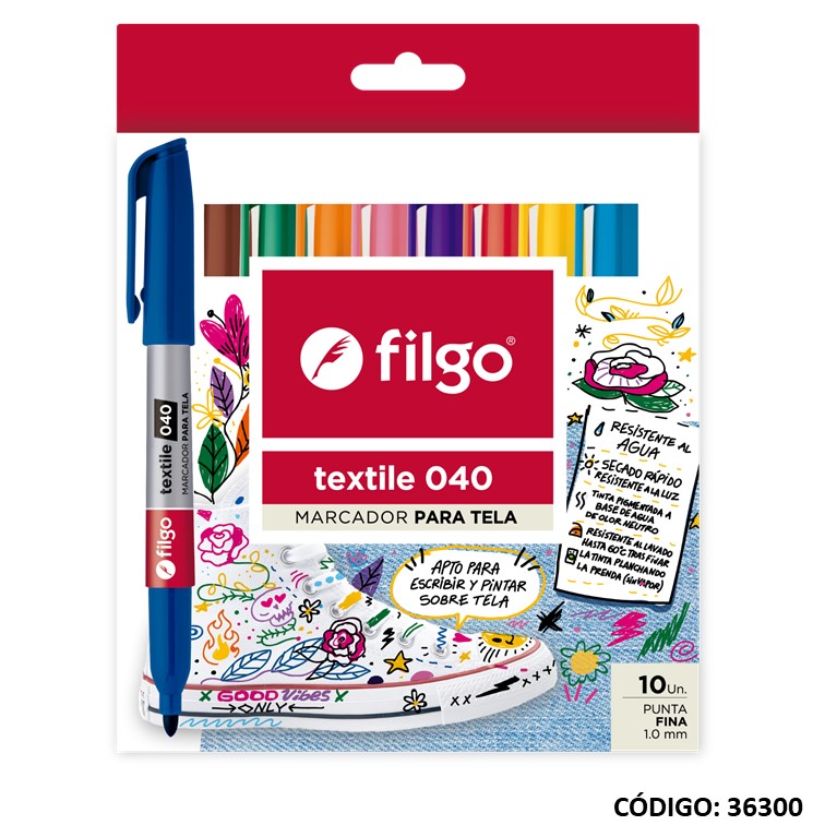 Marcador filgo 040 textile surtido