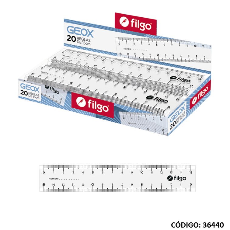 Regla filgo geox cristal 15cm