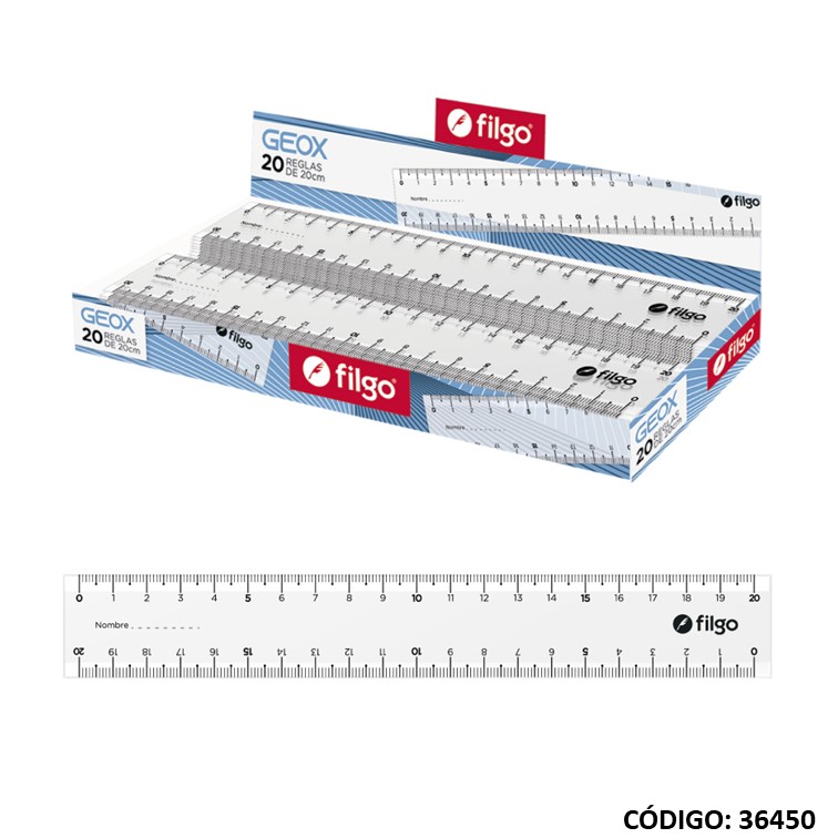 Regla filgo geox cristal 20cm