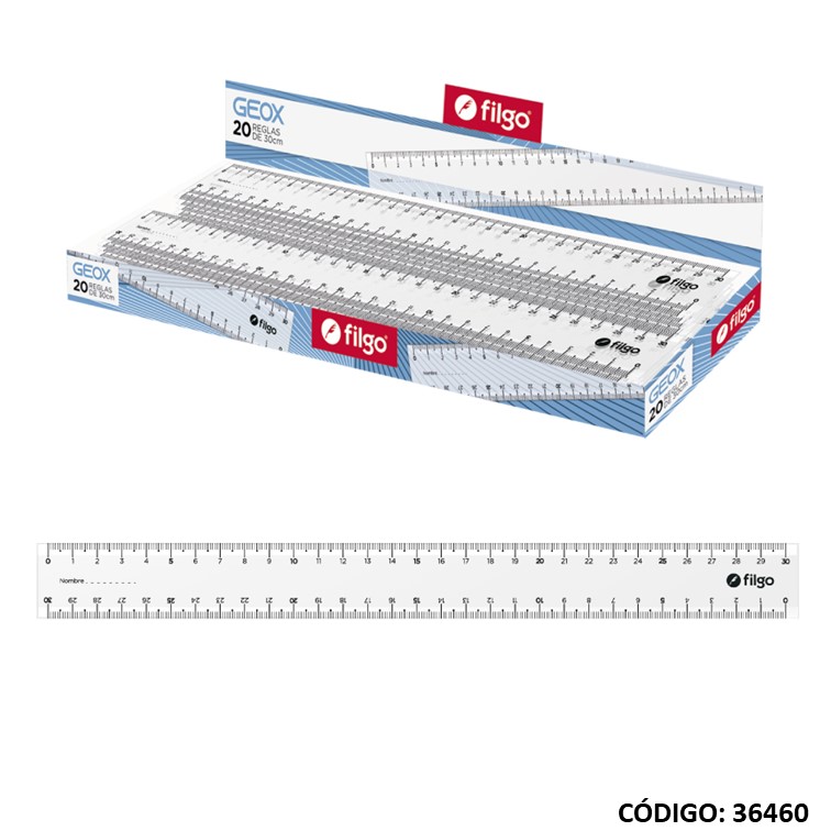 Regla filgo geox cristal 30cm
