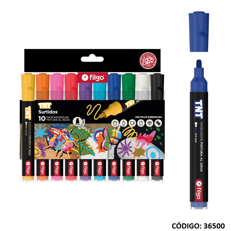 Marcador filgo pintura al agua tnt 3.0 surtido