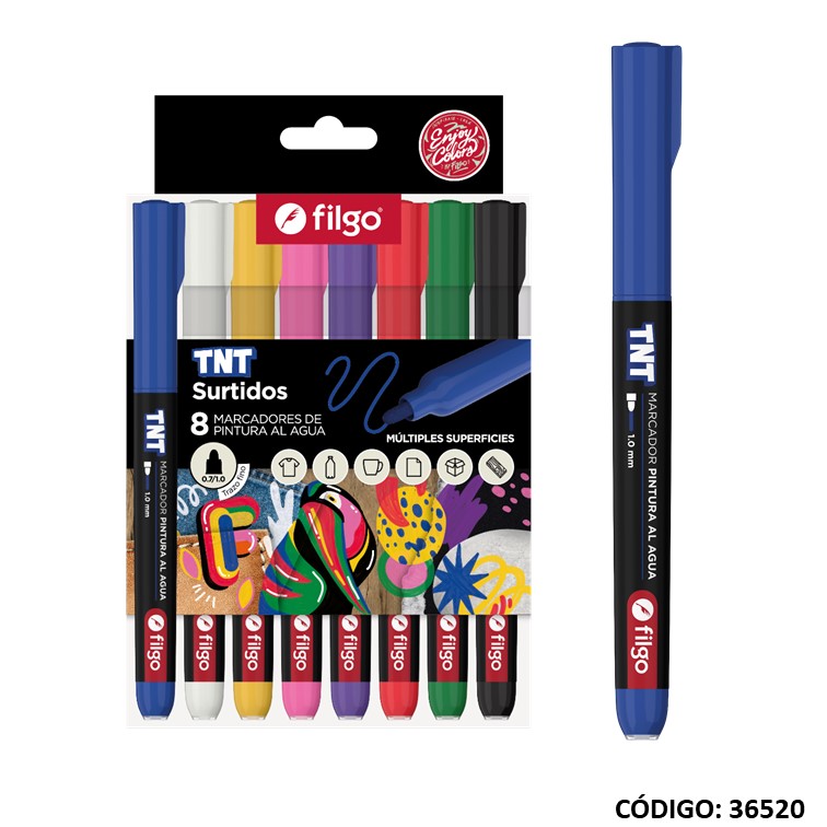 Marcador filgo pintura al agua tnt 1.0 surtido