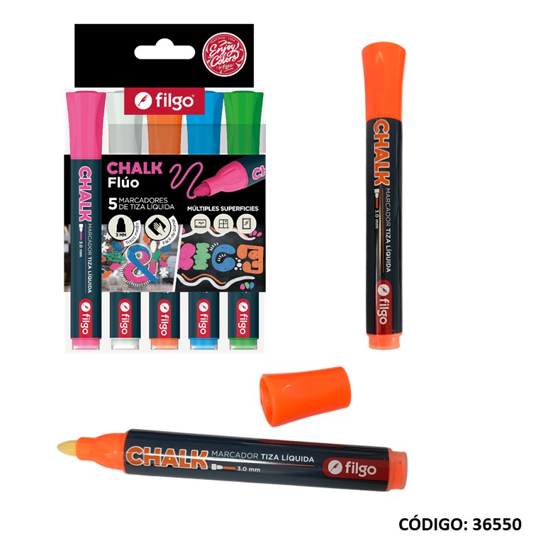 Marcador filgo tiza líquido chalk fluo 3mm