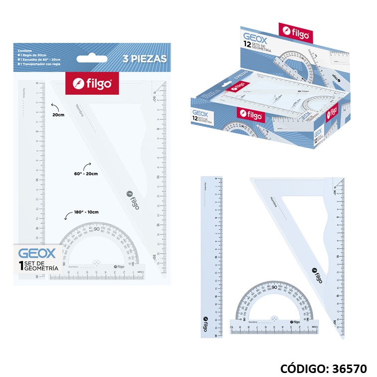 Set geomet. filgo geox 20cm x3piezas
