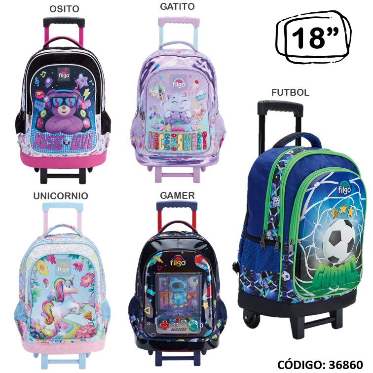 Mochila carro filgo 18"" 3d fantasía