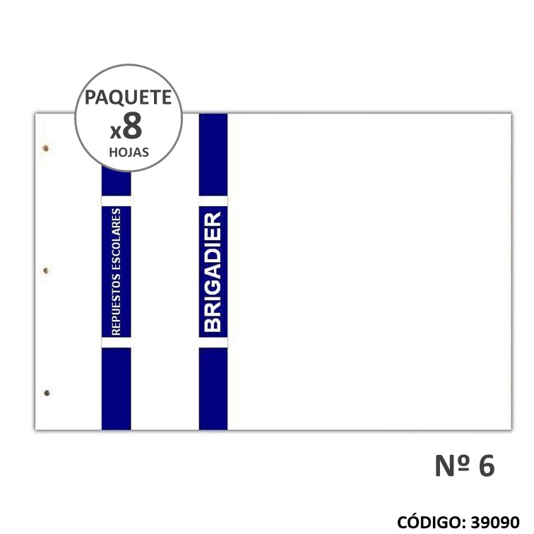 Repuesto 6 dibujo brig. gofrado blanco
