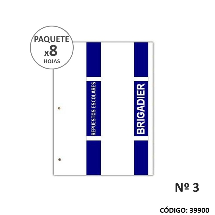Repuesto 3 dibujo brig. gofrado blanco