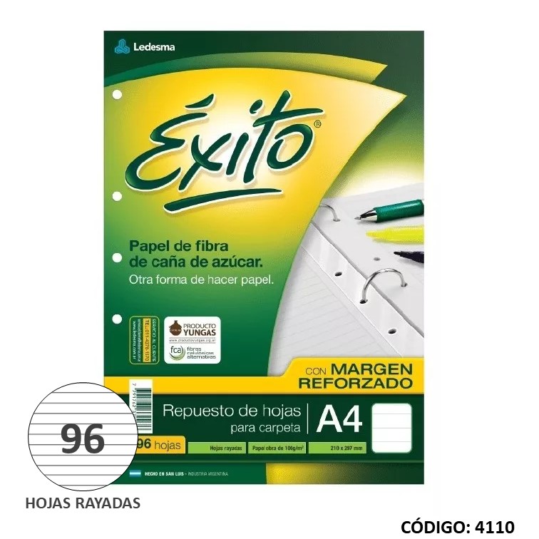 Repuesto a4 exito m/r x 96h