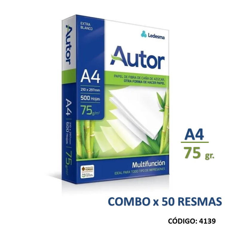 Resma led. autor a4 75 g x "" "" (r4130)