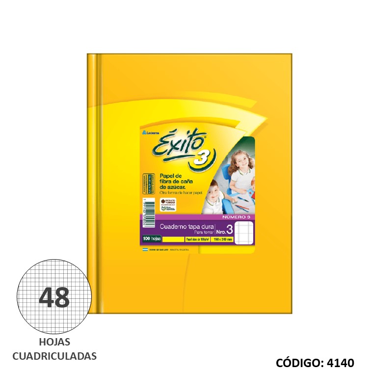 Cuaderno t/d exito n3 19x24 x48h. s/forrar