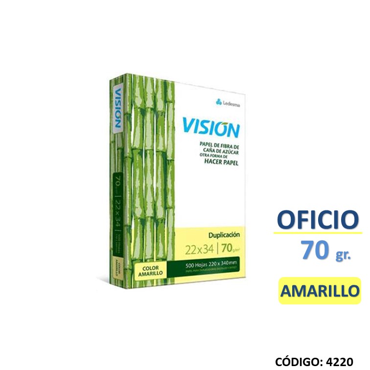 Resma color oficio amarillo 22x34 70 g