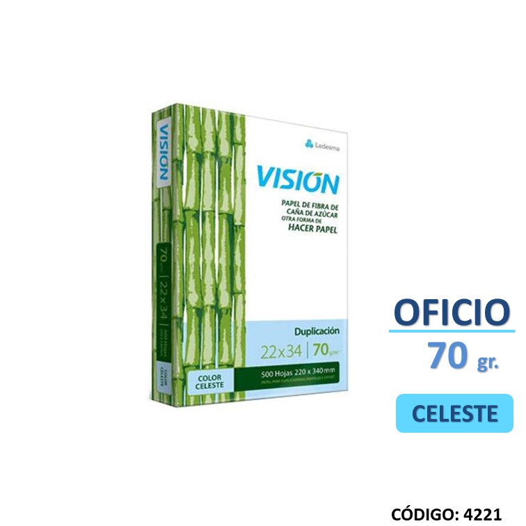 Resma color oficio celeste 22x34 70 g