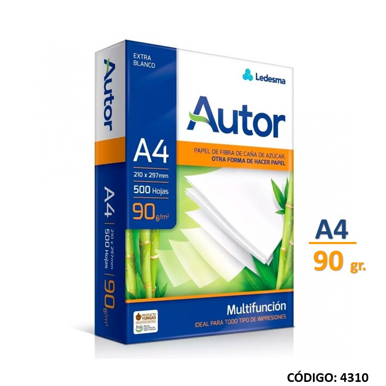 Resma led. autor a4 90 g 500h