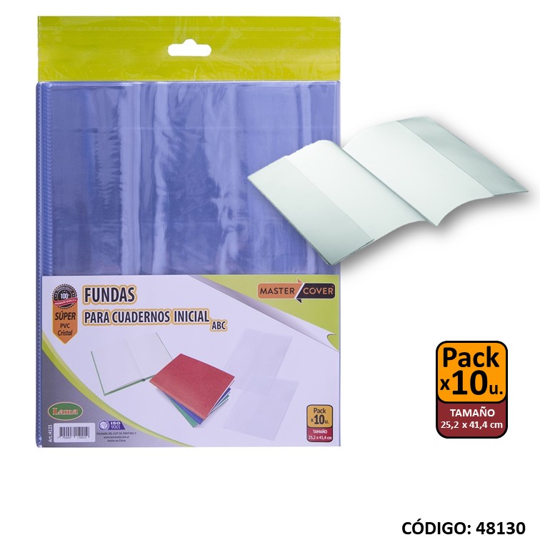Fundas lama p/cuaderno abc riv. paq. x10 4125
