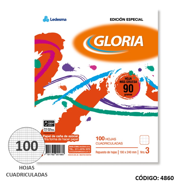 Repuesto n3 gloria 90 g x100h