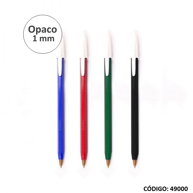 Bolígrafo bic opaco 1.0 x unidad (50/1200) color