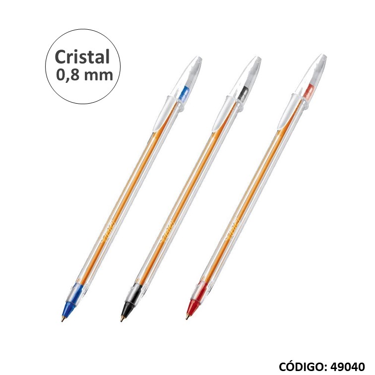 Bolígrafo bic cristal 0.8 x unidad (50/1200) color