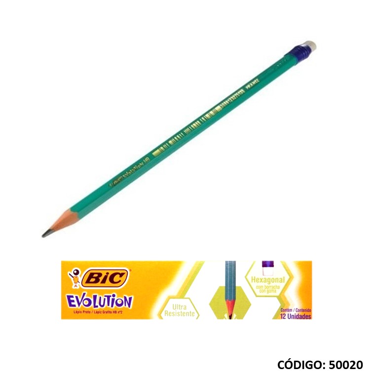 Lapiz grafito bic evolution c/goma