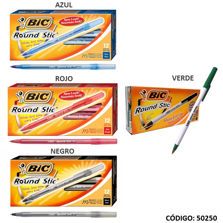 Bolígrafo bic round stic 1.0 (36) color