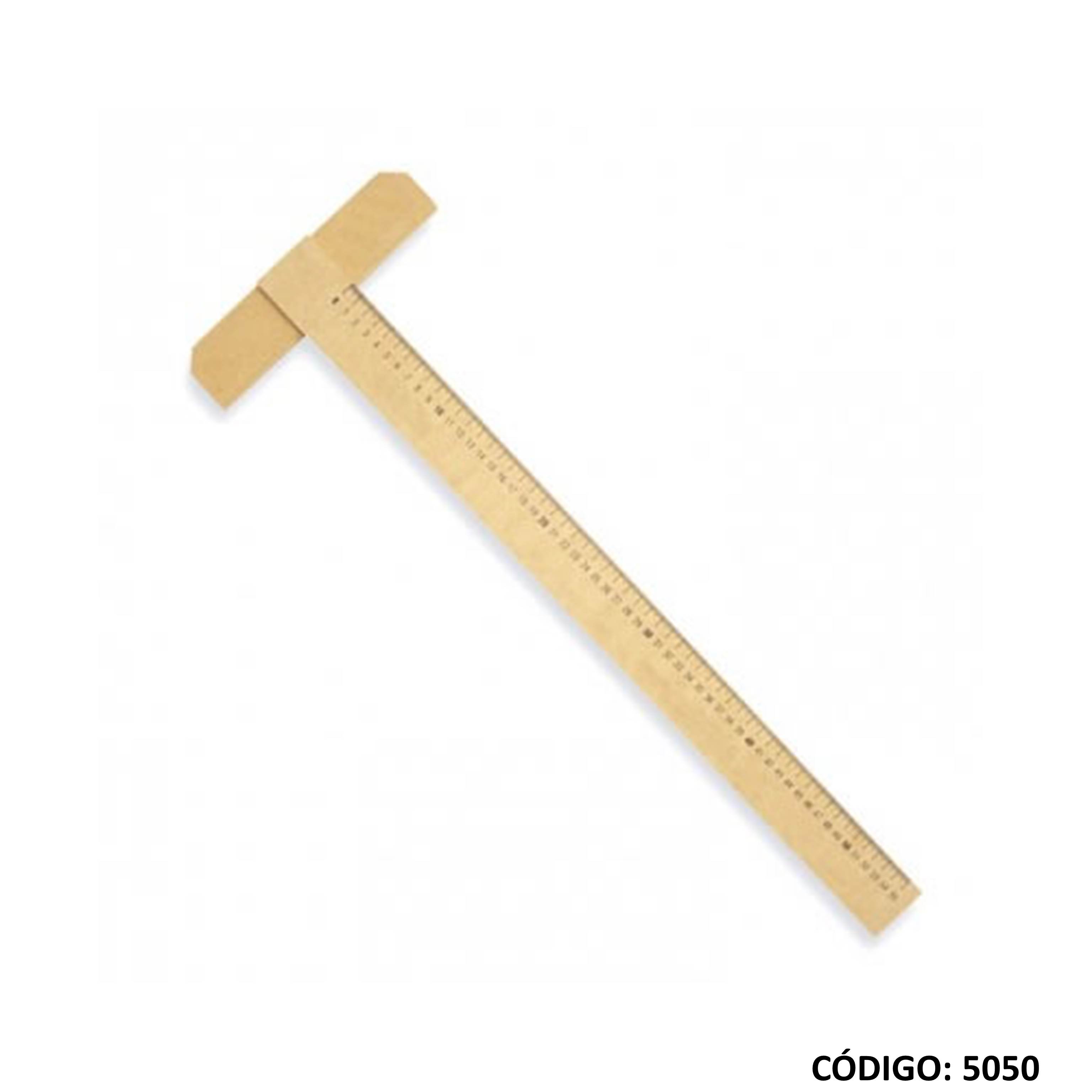 Regla t milimetrada 60cm. madera