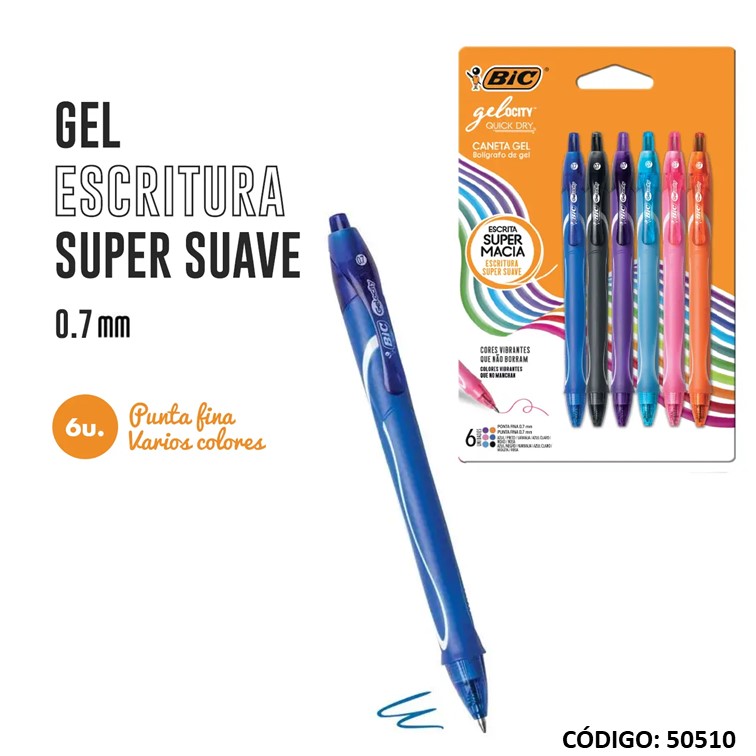 Roller bic gelocity quick dry 0.7 surtido