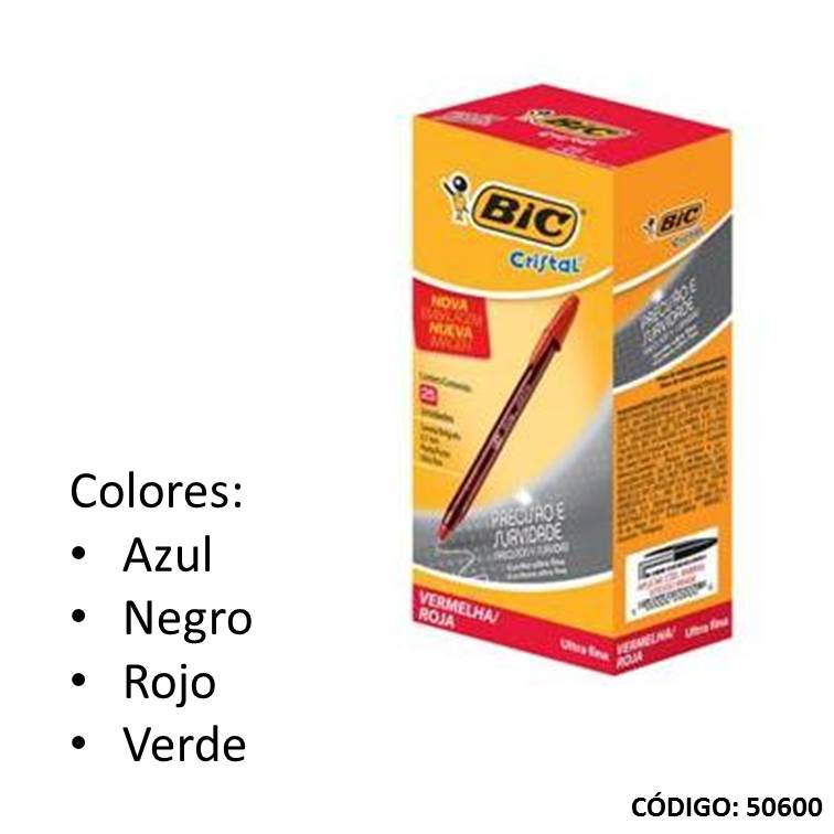 Bolígrafo bic cristal 0.7 (6) color