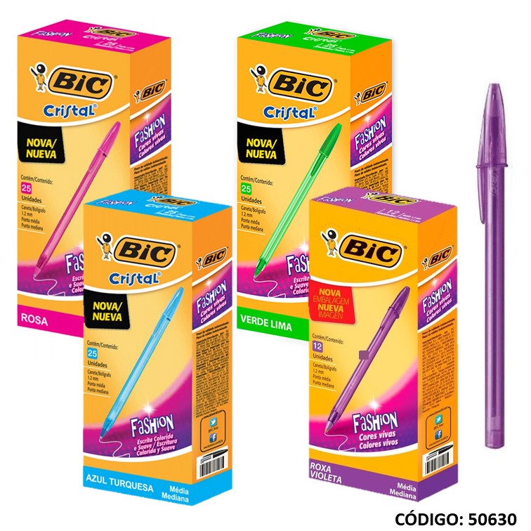 Bolígrafo bic fashion 1.2 color