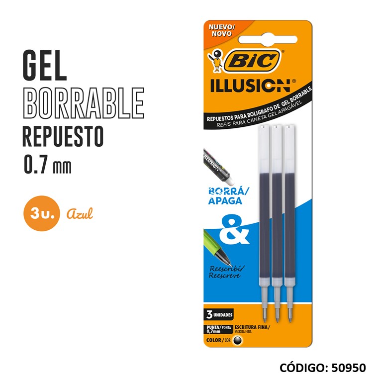 Tanque bic roller illusion azul blx3