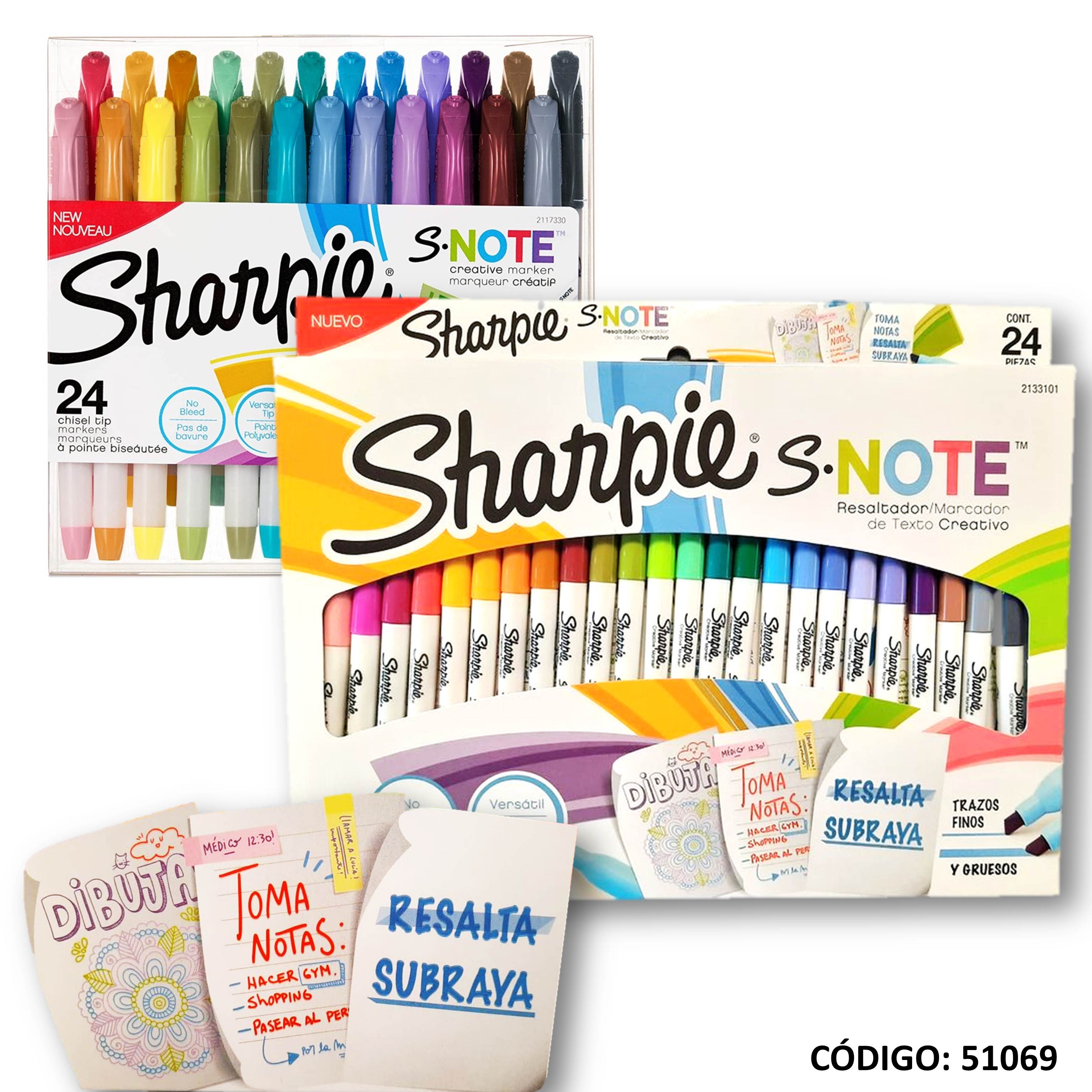 Marcador sharpie snote creative x24 surtido