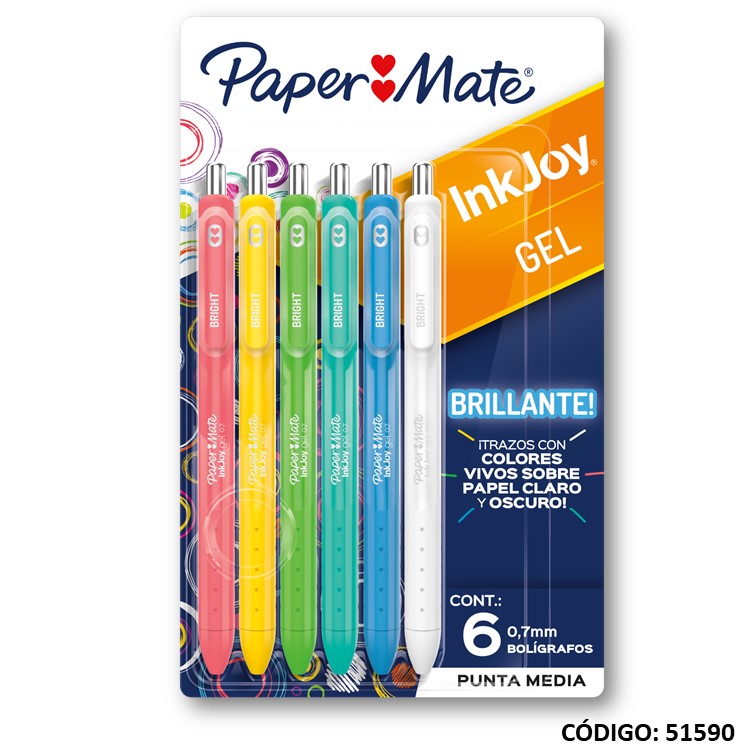 Bolígrafo retráctil p/mate inkjoy gel 0,7mm