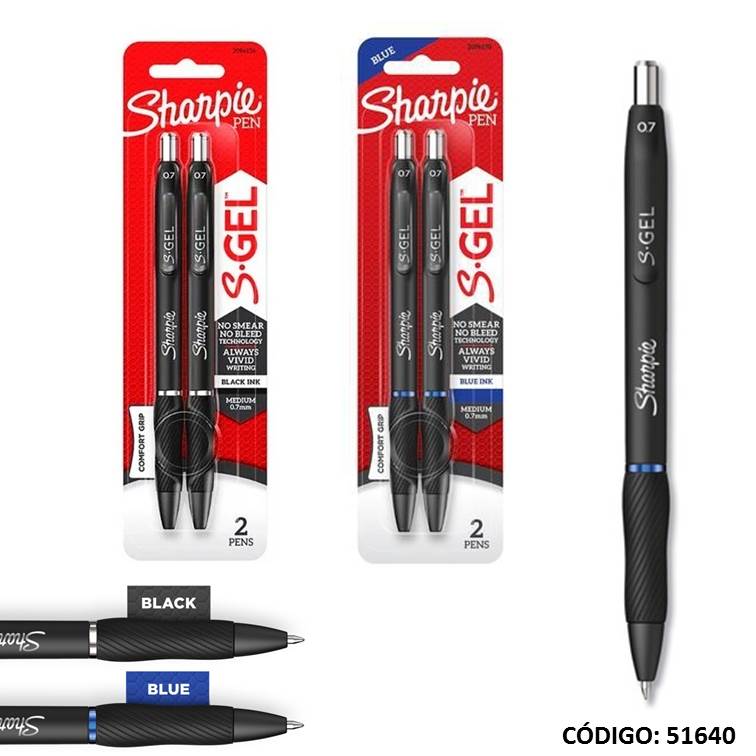 Roller retráctil sharpie s. gel 0.7mm. az/ne