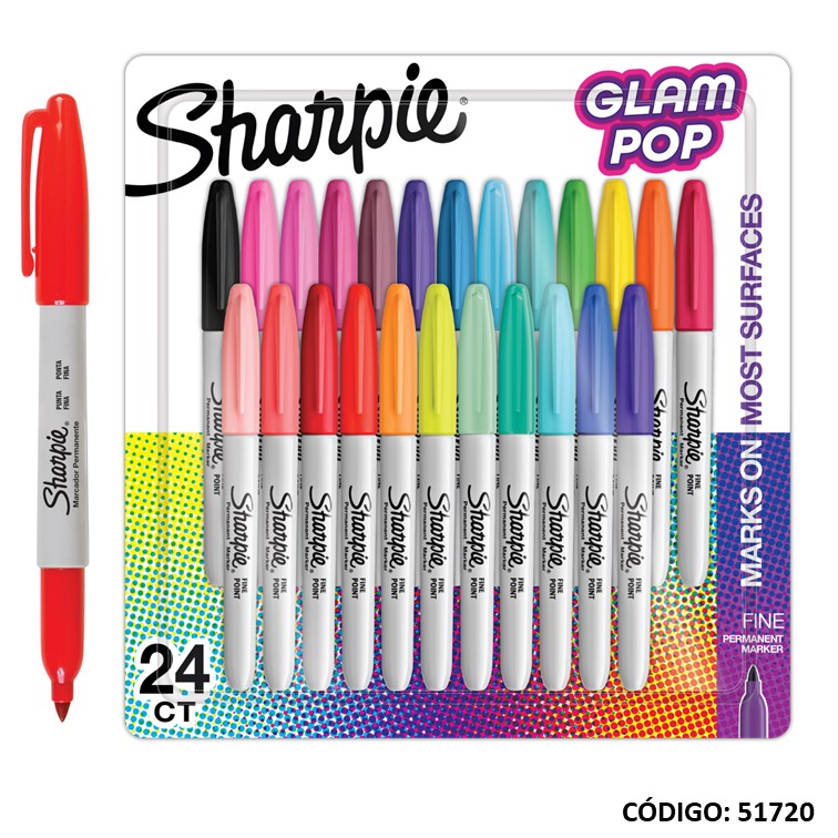 Marcador sharpie fino glam pop