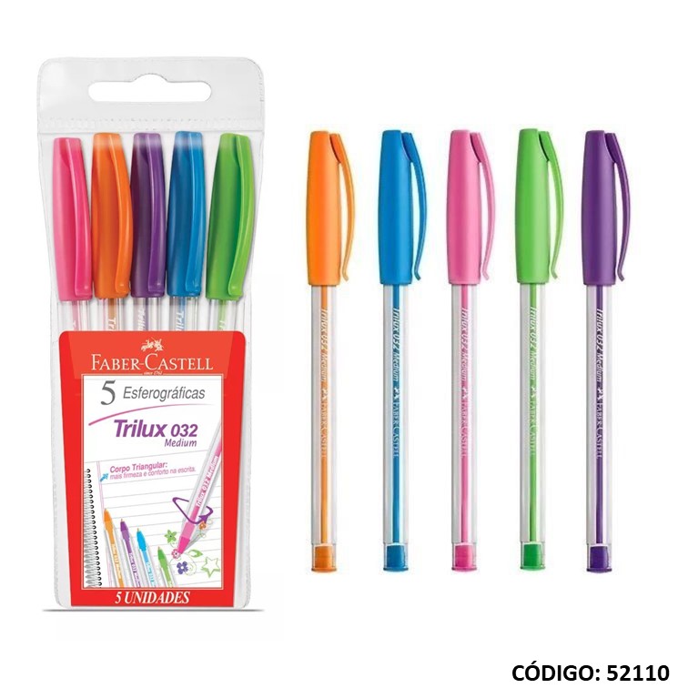 Bolígrafo faber trilux colors surtido
