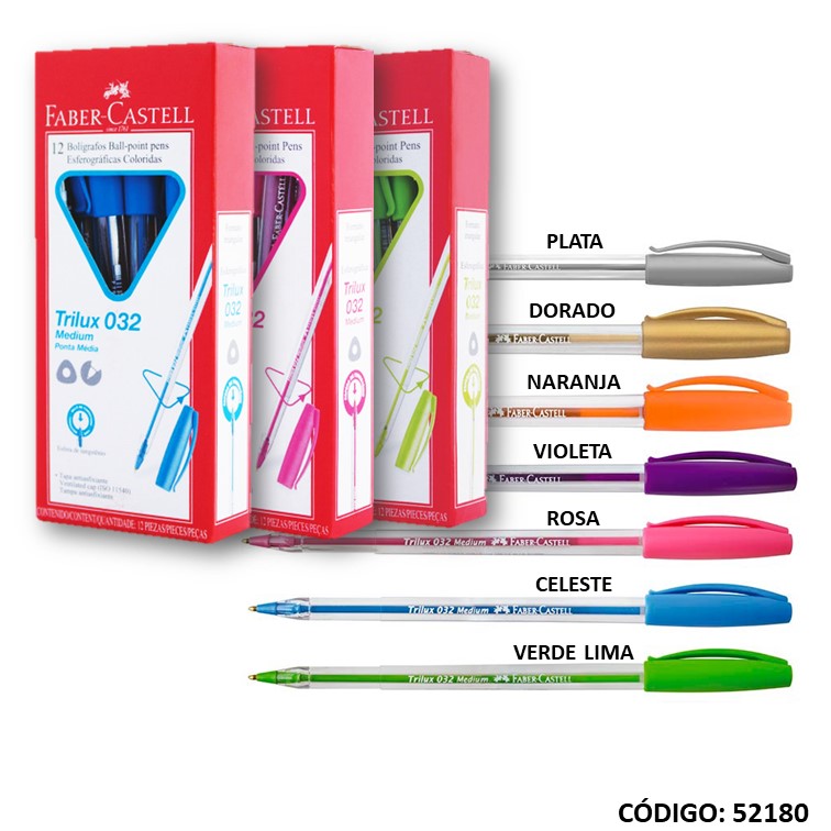 Bolígrafo faber trilux colors (48) colores