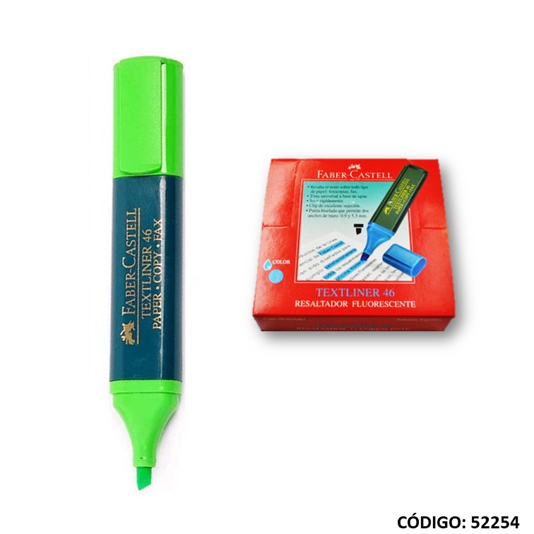 Resaltador faber textliner 48 verde x10
