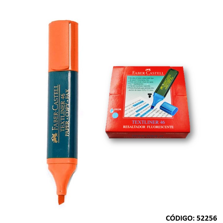 Resaltador faber textliner 48 naranja x10