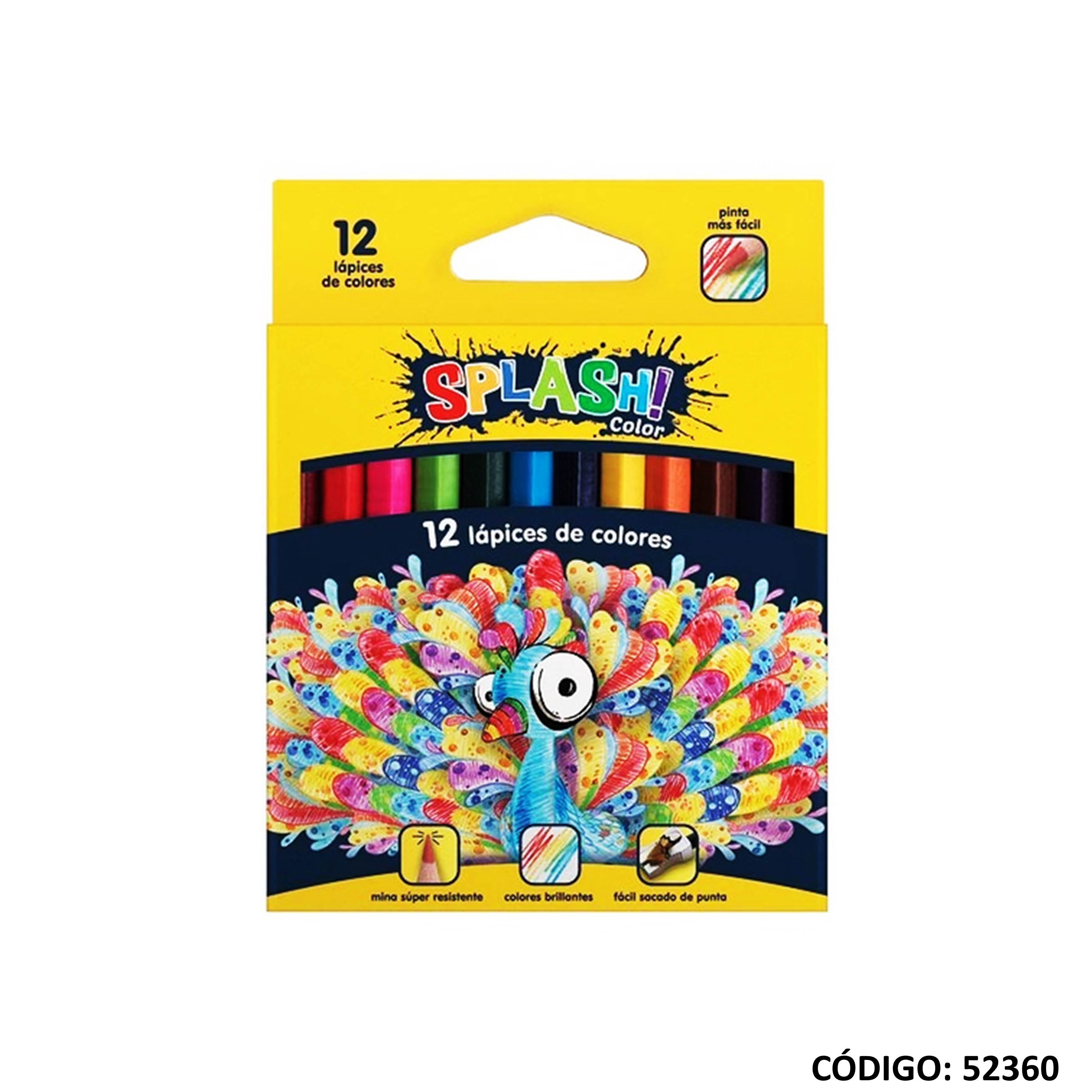 Lapiz/color splash x12 cortos