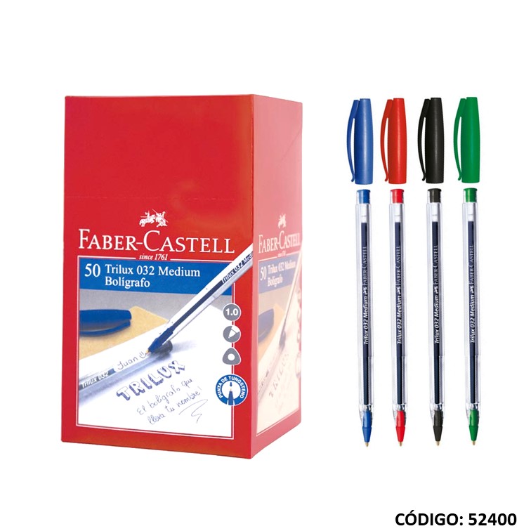 Bolígrafo faber trilux m (28) (r52800) colores