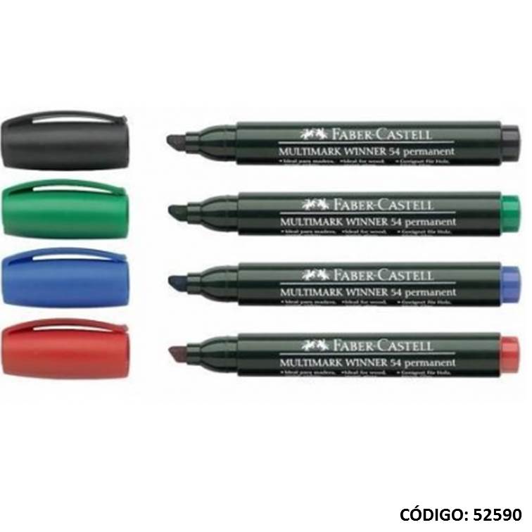 Marcador faber 54 permanente chato (12) color