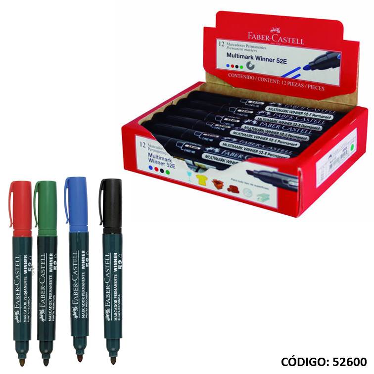 Marcador faber 52 permanente redondo (12) color