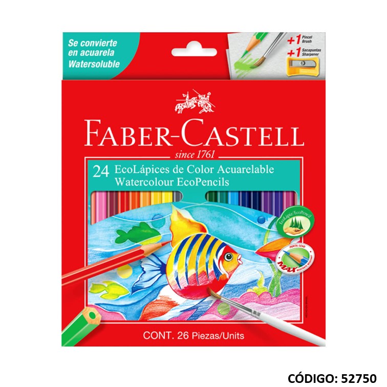 Lapiz/color faber acuarel. x24l
