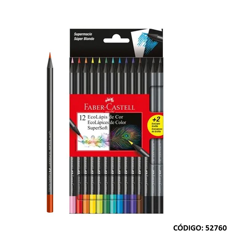 Lapiz/color faber supersoft x12 largos