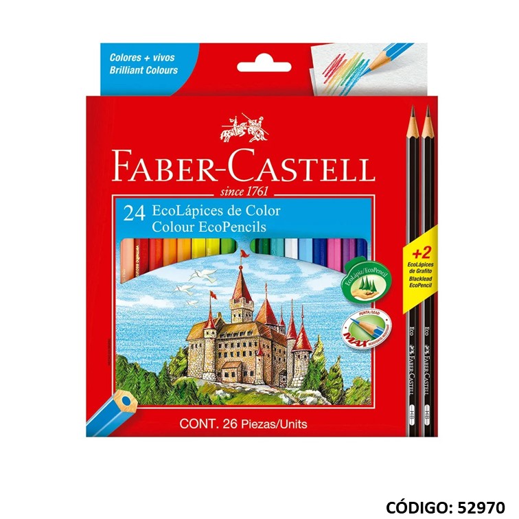 Lapiz/color faber x24 largos