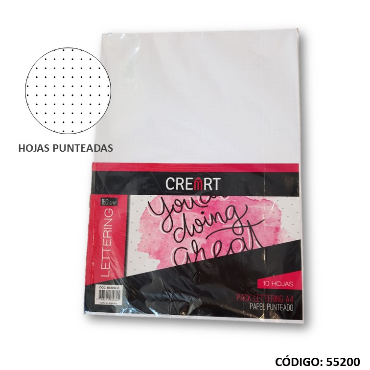 Papel e. creart punteado a4 150 g x10h