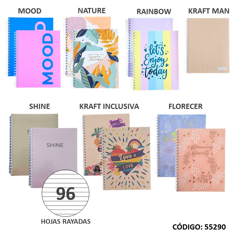 Cuaderno a4 t/d onix fantasía x96h
