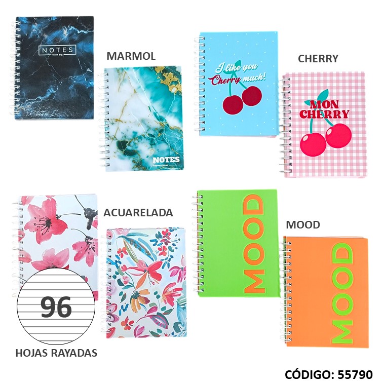 Cuaderno t/e 16x21 t/d onix x96h
