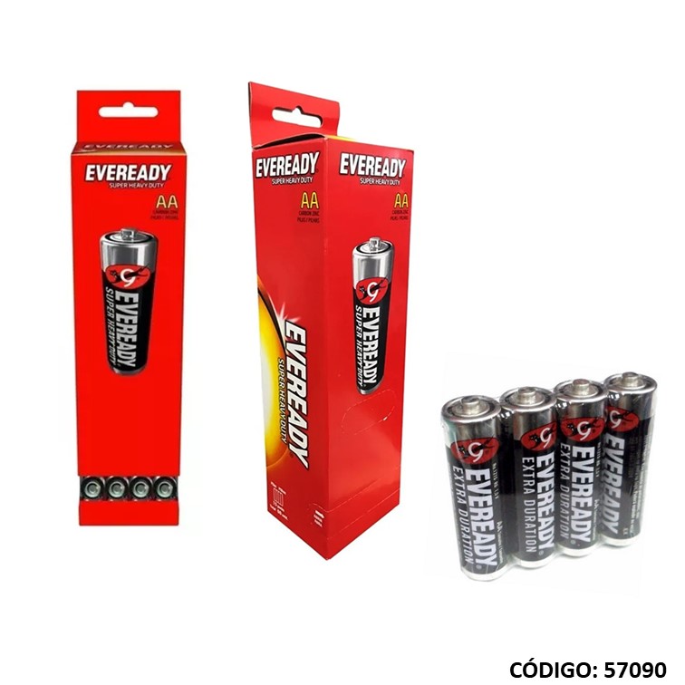 Pilas eveready aa 15bl. {60u.} caja exhibidor