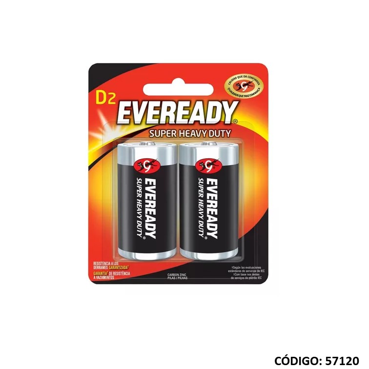 Pilas eveready d grande-bl. { 2u.}